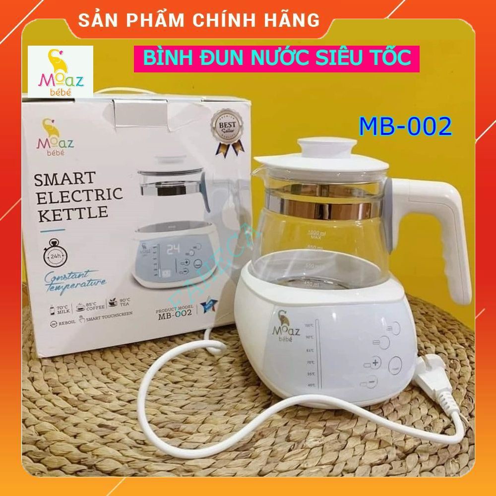Bình đun nước pha sữa MOAZ BÉBÉ MB-002 điều chỉnh nhiệt độ, khử Clo, giữ nhiệt, Moaz Bebe mb002 - Chính hãng