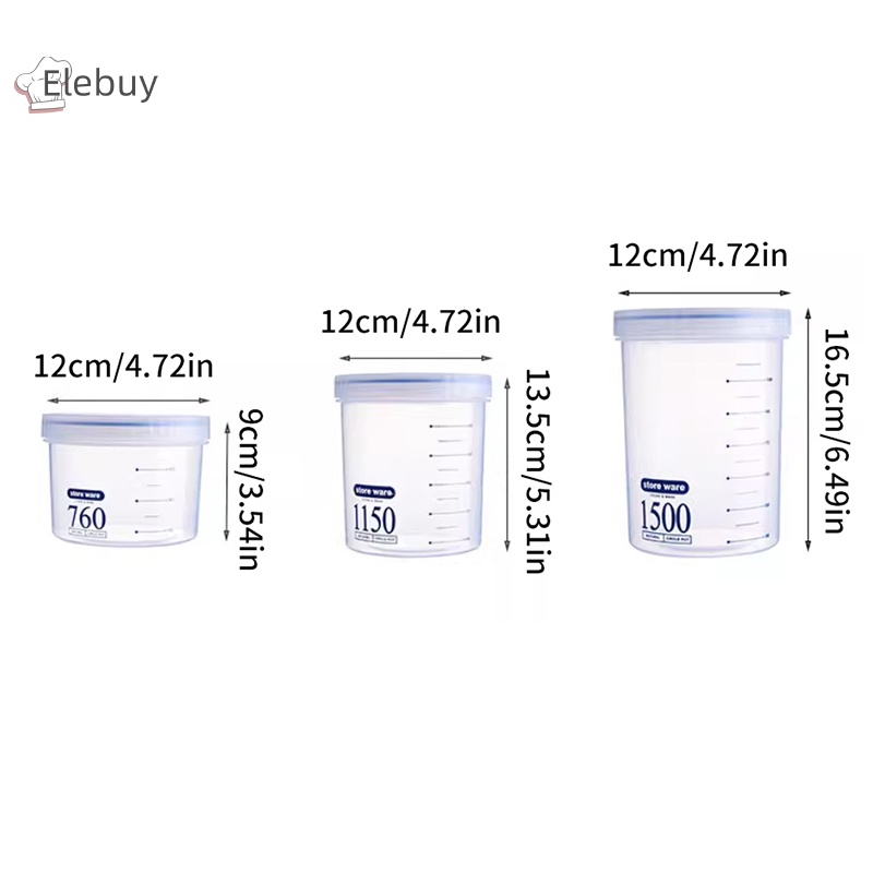 Hộp đựng thực phẩm khô ELEBUY sức chứa lớn có nắp đậy cho tủ lạnh nhà bếp