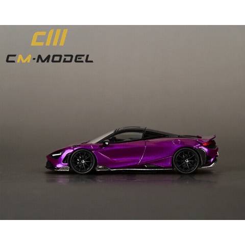 Mô hình ô tô McLaren 765LT Cam đen Tím 1/64 CM model