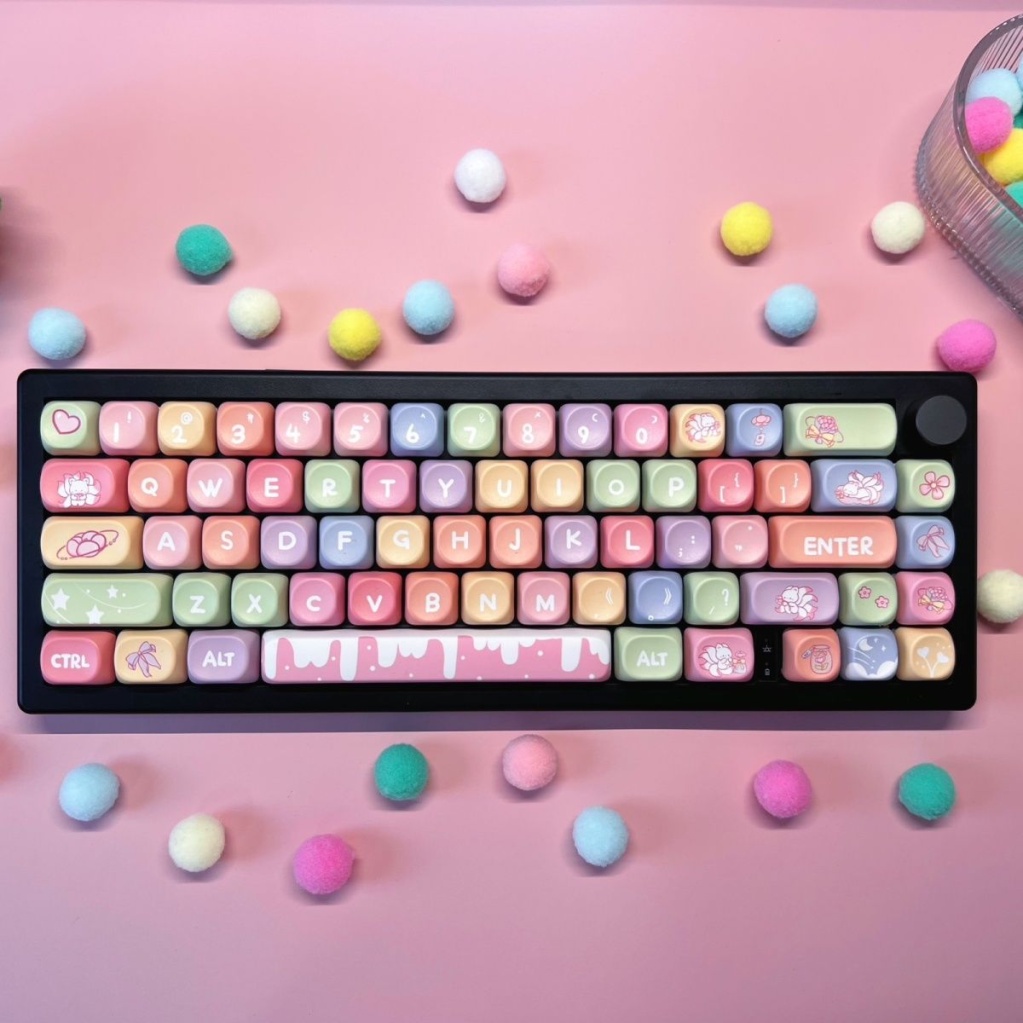 Keycap Yuncai Xiaogu, keycaps 131 phím, nhuộm thăng hoa PBT, thích hợp cho bàn phím phím 87/68/84/104/108 ​