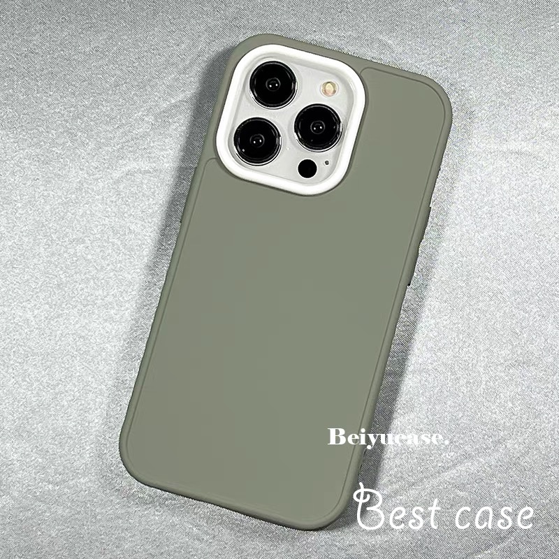 Ốp Điện Thoại Mềm Nhám Màu Trơn Đơn Giản Cho iphone 11 12 13 14 15 pro max
