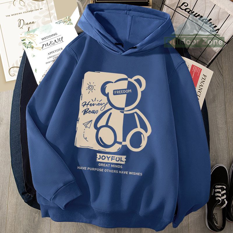 Áo hoodie In Hình Gấu Thời Trang Xuân Thu 2023 Mới Cho Nam