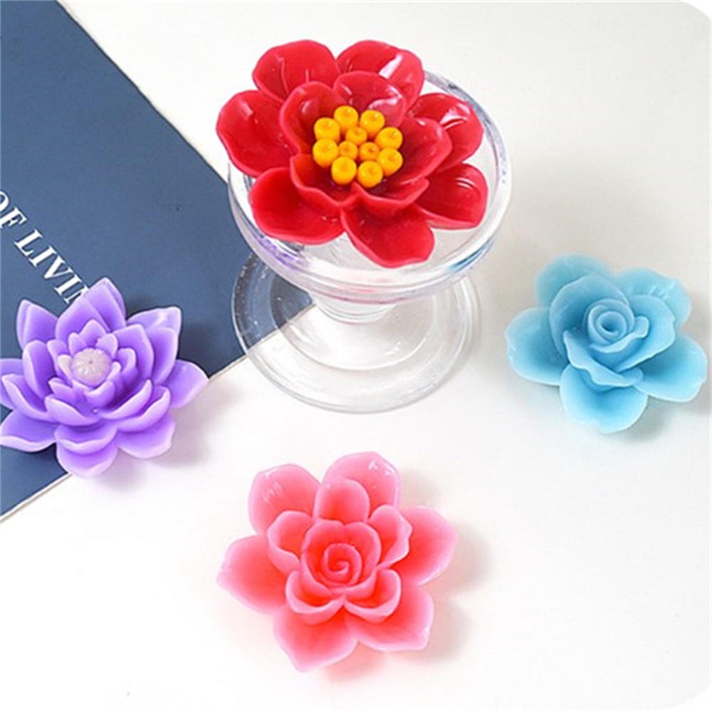 Khuôn silicone Làm Bánh / Sáp / Nến / Xà Phòng Hình Hoa Hồng / Hoa Mẫu Đơn 3d diy