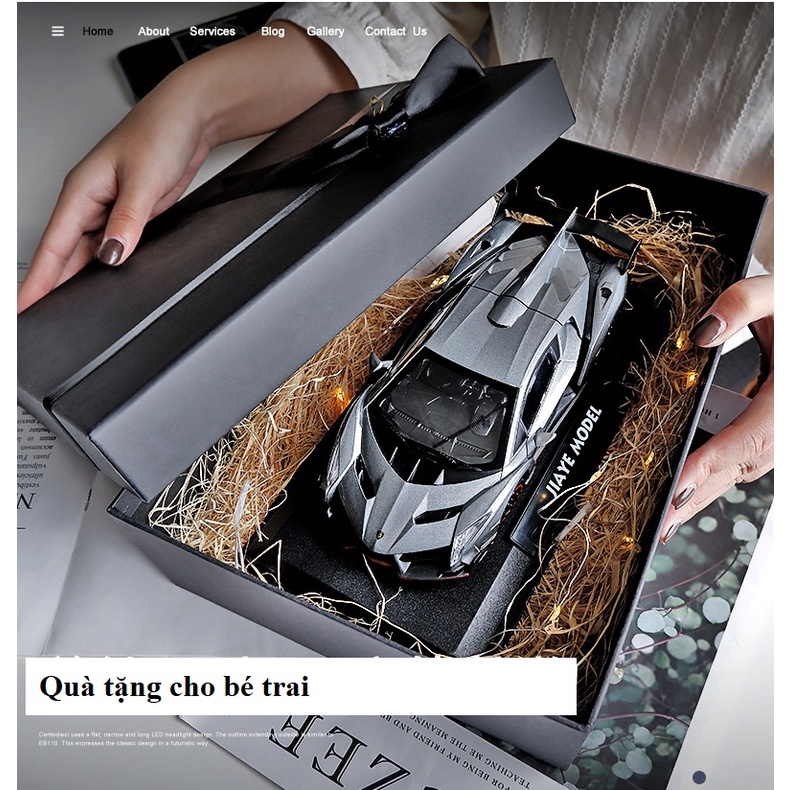 Mô hình 1:24  siêu xe ô tô, mô hình đồ chơi xe lamborghini kèm hôp quà cao cấp tặng oto