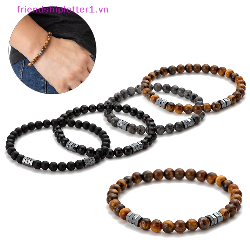 Vòng Tay Chuỗi Hạt Đá Mắt Hổ Tự Nhiên Thời Trang Cho Nam.