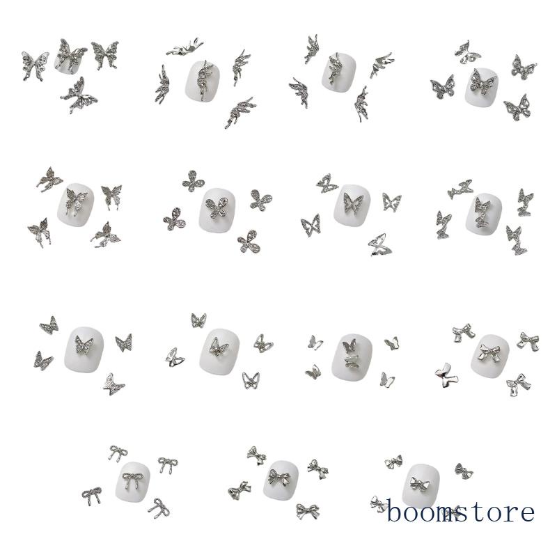 Set 10 Phụ Kiện Trang Trí Móng Tay Hình Bướm Đính Đá Xinh Xắn