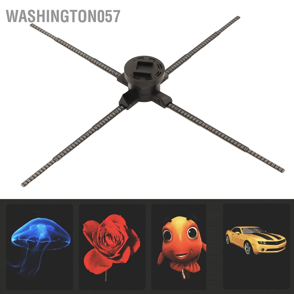 Washington057 Quạt hình ba chiều 3D Máy chiếu WiFi 30 7x30 7in Độ phân giải 2000x928 LED cho màn quảng cáo 100‑240V