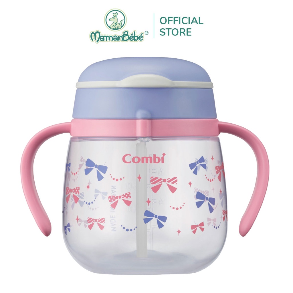 (MamanBébé chính hãng) Bình nước Combi LakuMug bước 6 dung tích 240ml Nơ hồng