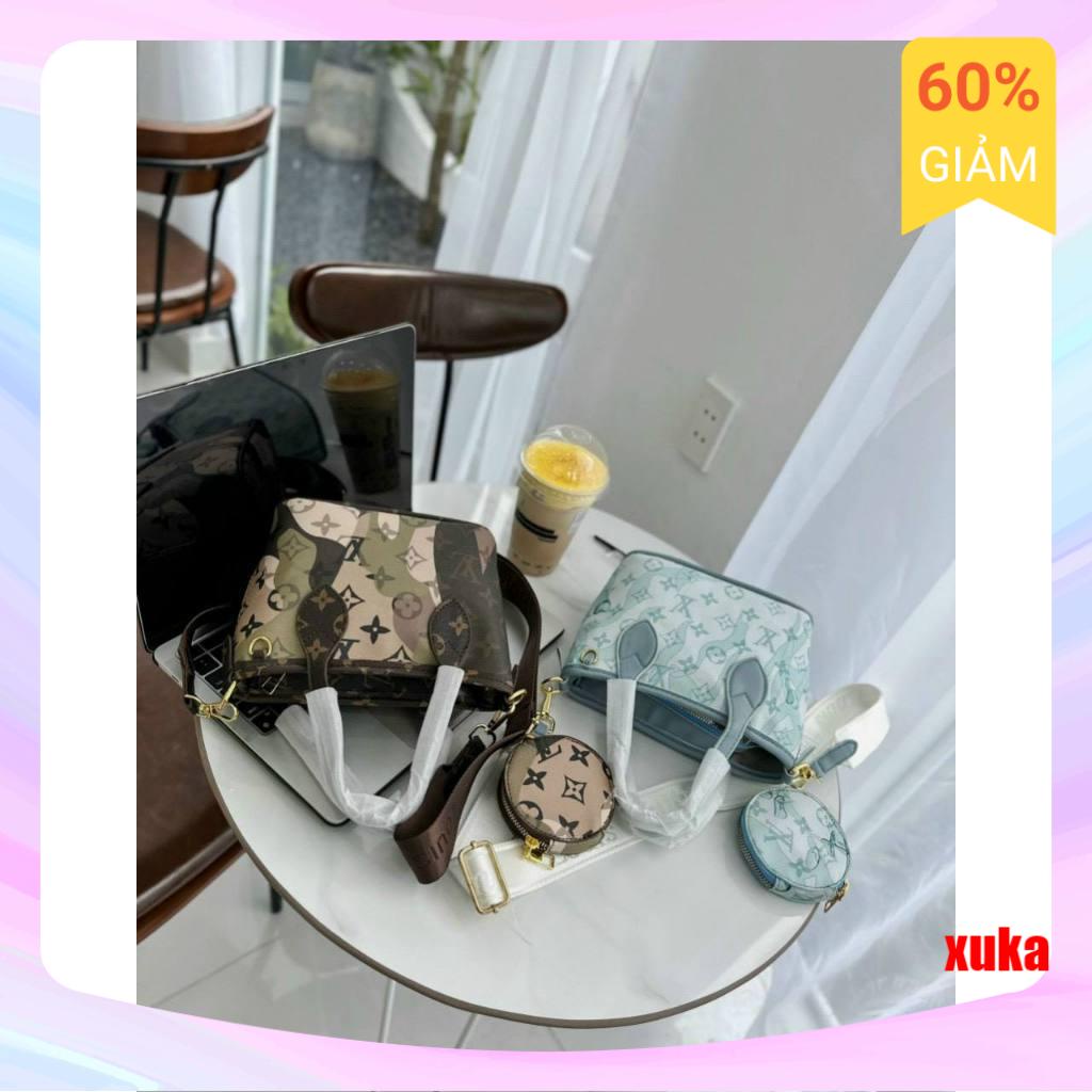 Set túi 2 món túi ví LV hàng chuẩn 11 chất liệu da PU quảng châu cao cấp SALE