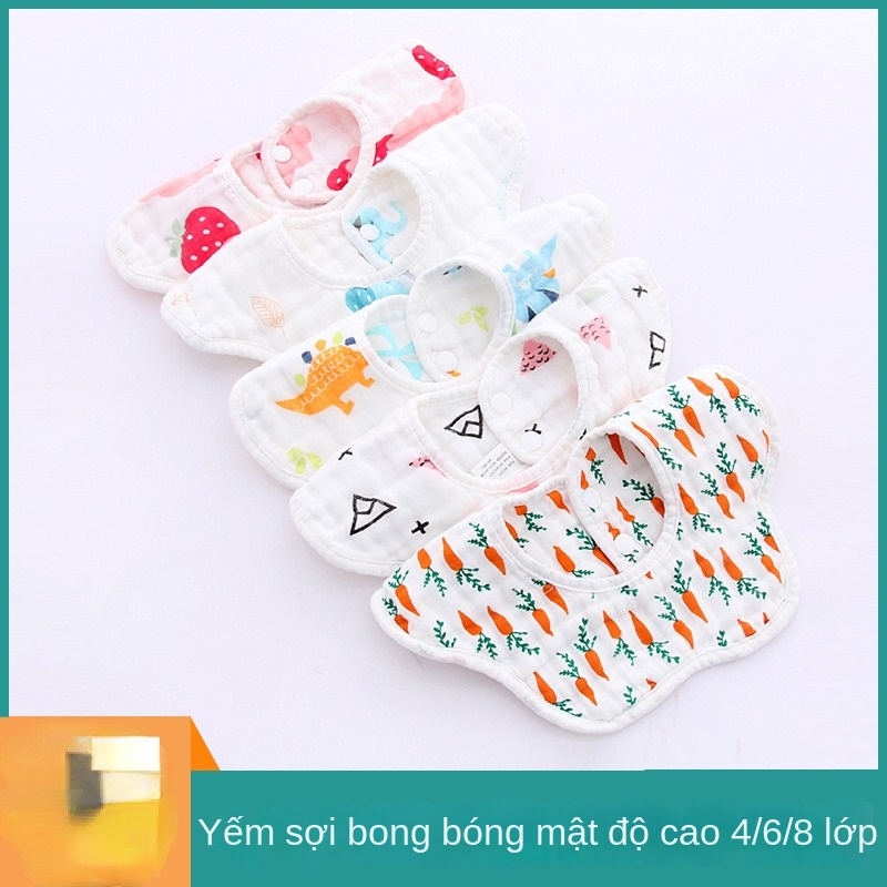 Khăn Lau Miệng Tròn 2 Mặt Xoay 360 Độ Và Được Làm Từ Vải Siêu Thấm Hút 8 Lớp