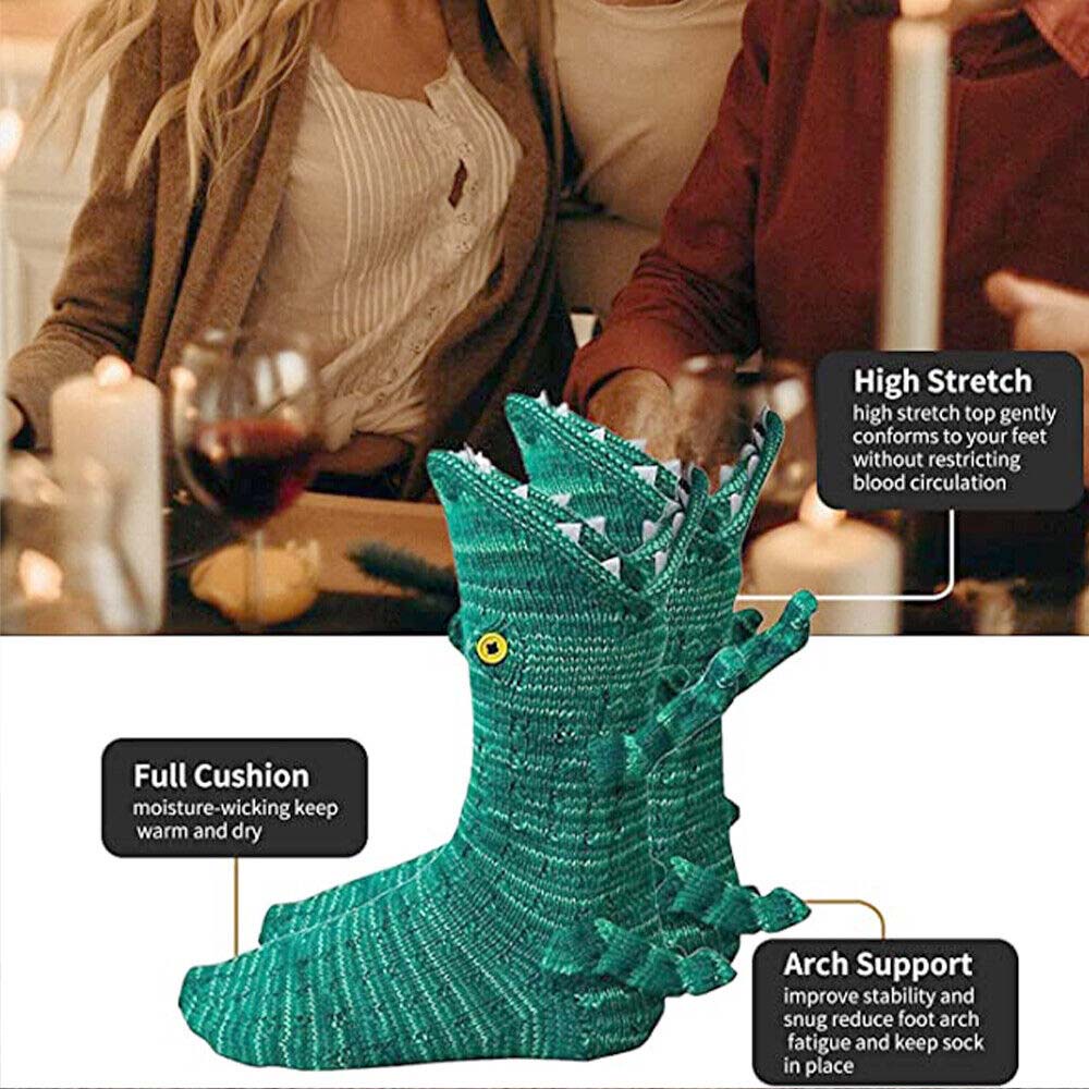 Christmas Knit Crocodile Socks Knit Animal Socks Funky Knitting Pattern Gifts