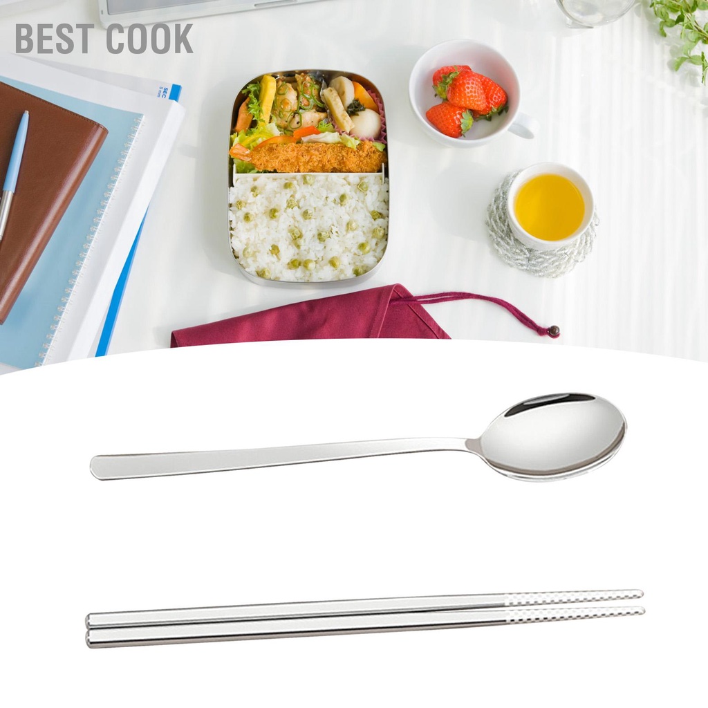 Best cook Bộ Thìa Và Đũa Kèm Hộp Du Lịch Inox Dụng Cụ Cho Công Việc Gia Đình Ngoài Trời