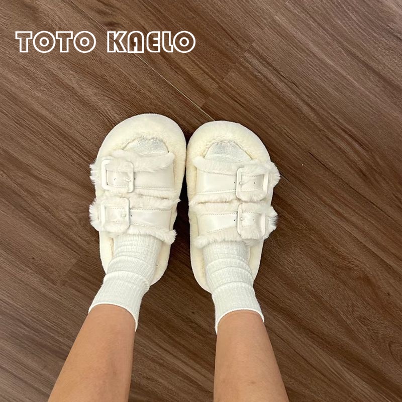 TOTOK  dép lông dép bông Đế Dày dép quai hậu đế cao 2023 hot trend Đẹp Đế linh hoạt Thời thượng Mềm mại FMR23A0O0Q 43Z231025