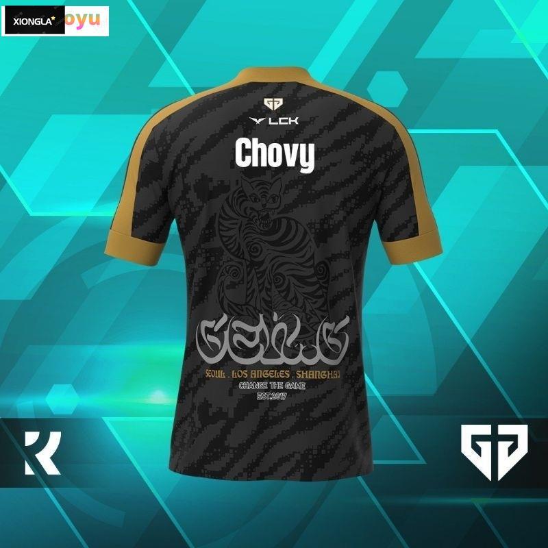 Geng team kit 2023chovy peripheral Áo Thun Tay Ngắn In Hình Nhóm Nhạc gen g s13
