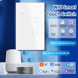 Công tắc cảm ứng thông minh wave Tuya Wifi, Bảng điều khiển công tắc thông minh Wifi graffiti, Bảng điều khiển không cháy, Tiêu chuẩn 120 Us, không có dây trung tính, Nút tường, Bật tắt từ xa