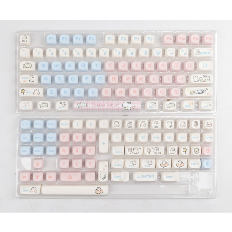 Toffee Keycap PBT Thăng hoa MOA Profile 139 Phím Keycap màu hồng Màu hồng dễ thương Thích hợp cho các bạn gái Bàn phím cơ văn phòng chơi game Thích hợp cho các bạn gái Chơi game B'g