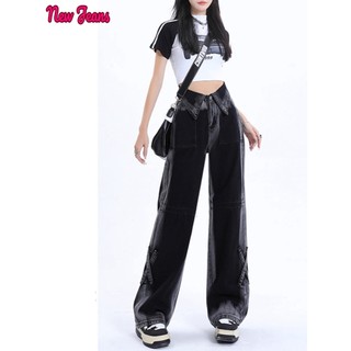 Prowow quần ống rộng quần nữ jean Minimalist thời trang Vintage hàn quốc WNK23A0XLE 43Z231026