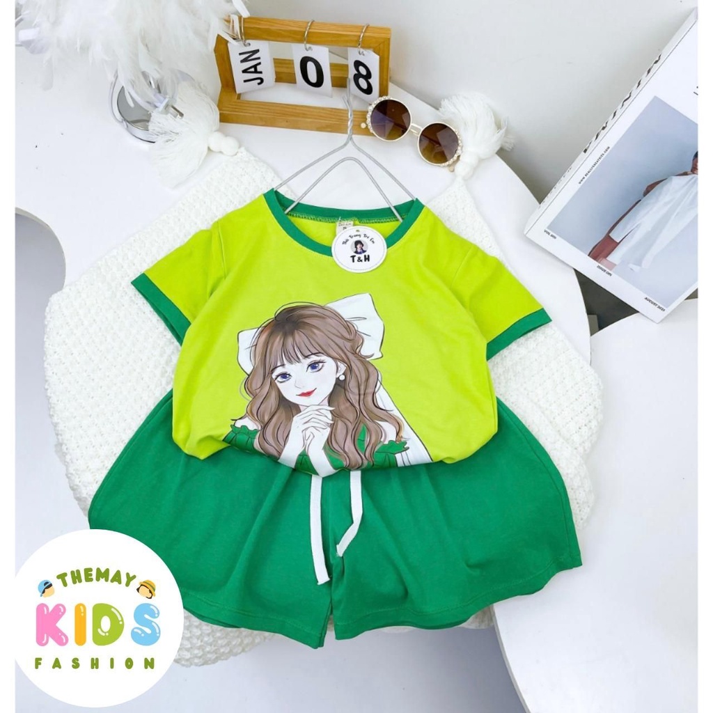 Đồ bộ bé gái quần đùi phối