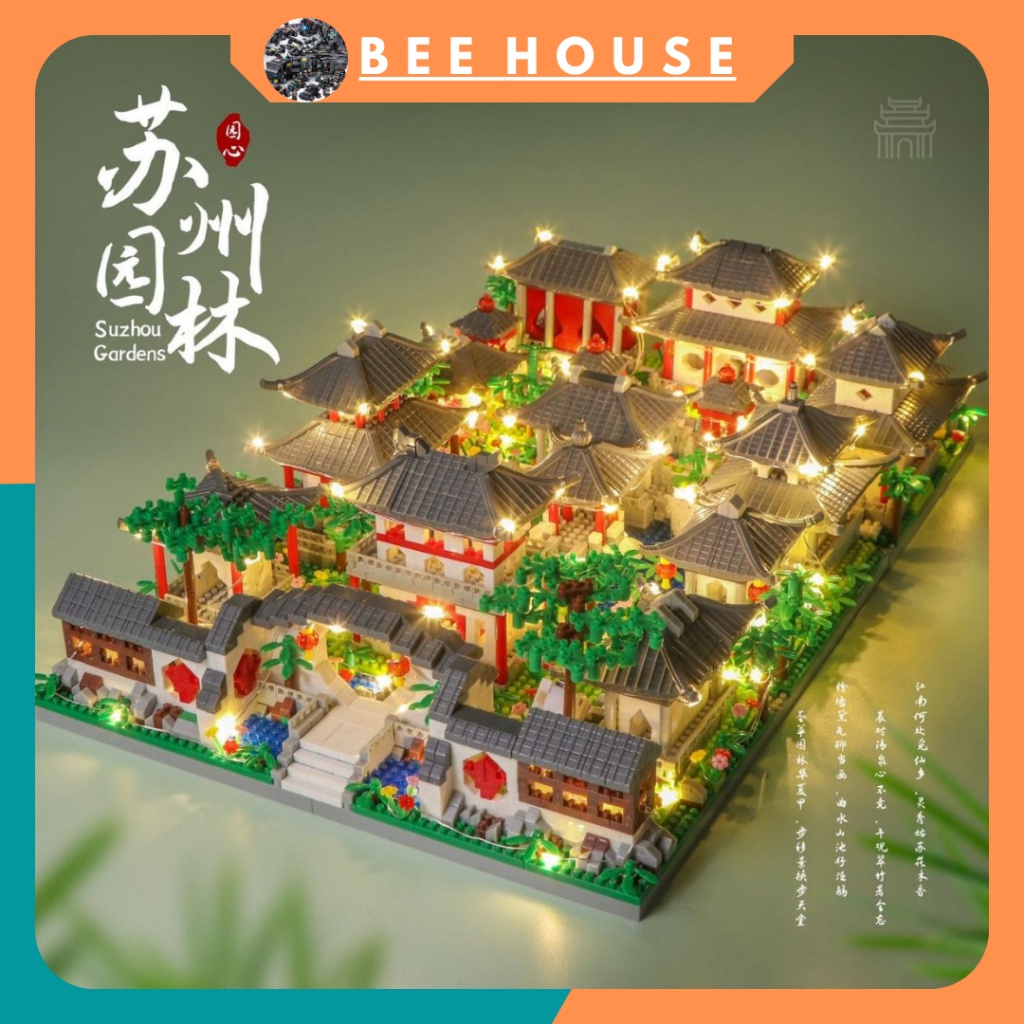 Bộ đồ chơi xếp hình, đồ chơi lắp ráp mô hình kiến trúc trung quốc, mô hình trưng bày 3D, quà tặng cho bé - Tây Hồ
