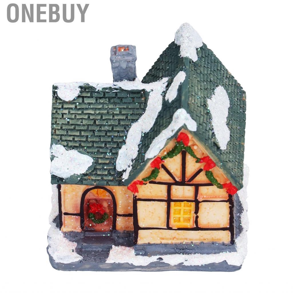 Onebuy Entatial Christmas Village Set Houses Holiday Ornament Resin