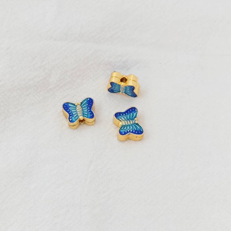 Hạt Xỏ Lỗ Hình Hoa Anh Đào / Bướm Màu Sắc Mạnh Mẽ Dùng Làm Trang Sức Thủ Công diy