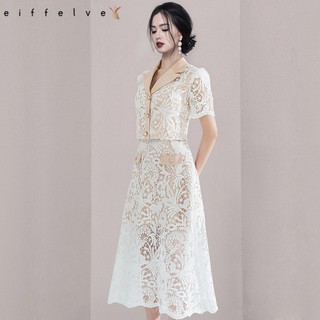 [eiffelve] 【S-XL】Bộ Đầm Hai Mảnh Vải niche Nhẹ Phối Ren Hoa Thời Trang Kiểu Mới Dành Cho Bạn Nữ