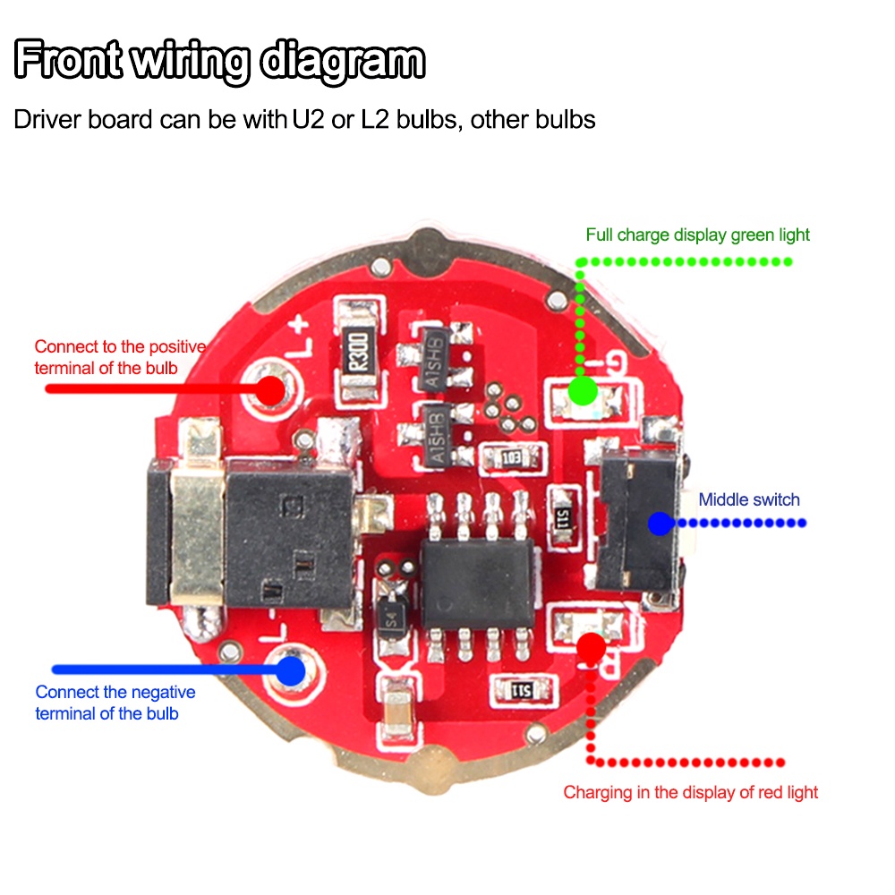 Bảng Mạch Điều Khiển Đèn Pin led 25mm 26mm 28mm usb28 3.7v diy