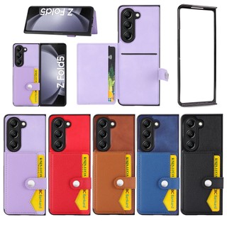 Cho Samsung Z Fold 5 Fold4 3 5G Điện Thoại Vỏ Bao Da Đựng Thẻ Tiện Lợi