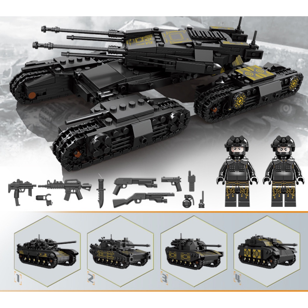 Set 1134 Mô Hình Xe Tăng moc 4 Trong 1 t90 leclerc m1a2 challenger 2 mammoth Tự Lắp Ráp Độc Đáo Mới