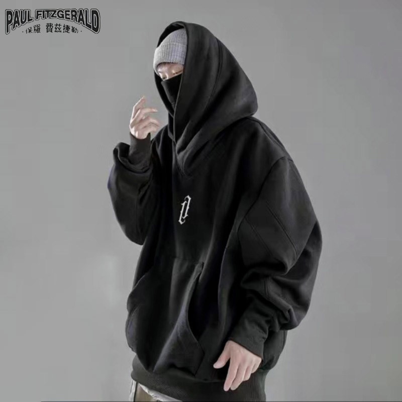 Paul fitzgerald Áo Hoodie Cổ Cao Dáng Rộng Thêu Họa Tiết Phong Cách hip hop Đường Phố Thu Đông Dành Cho Nam