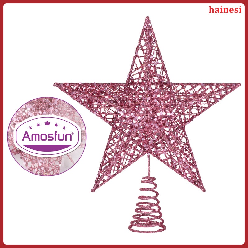 Cây Thông Noel 25cm Bằng Sắt Hình Ngôi Sao Lấp Lánh Trang Trí Giáng Sinh