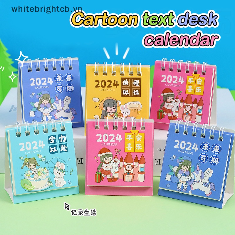 / / Cny Lịch Năm 2024 mini Để Bàn Trang Trí Văn Phòng / Trường Học Hình Thỏ Hoạt Hình Dễ Thương Nhiều Phong Cách
