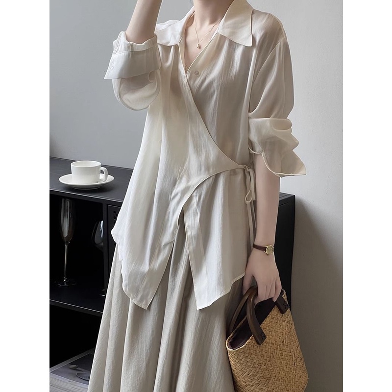 Bộ Áo Sơ Mi Tay Dài Chống Nắng Mỏng Dáng Rộng Phong Cách Trung Hoa Thời Trang Mùa Thu 2023 Mới Dành Cho Bạn Nữ 12.11