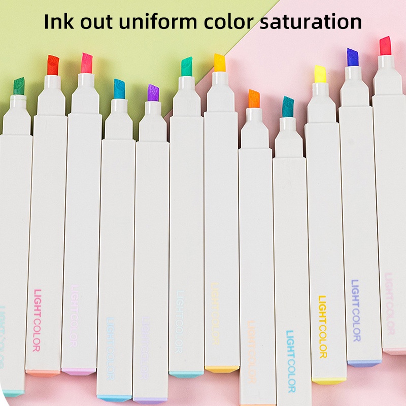 Bút dạ quang 6 màu highlight pastel, bút đánh dấu nhớ dòng cute nhiều màu marker dễ thương YK