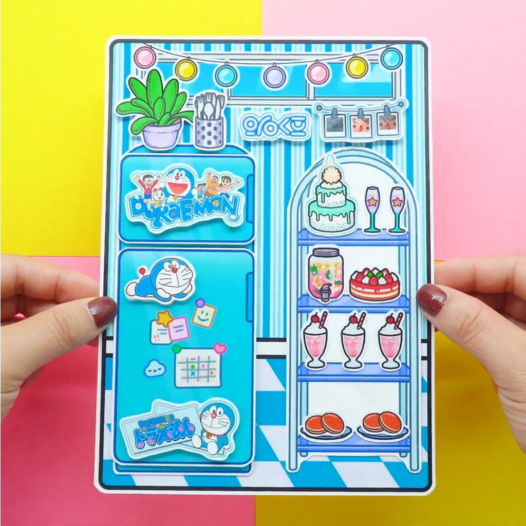 Toca DoreMon Quite Book, đồ chơi bóc tách đồ chơi trí tuệ H25 Zin Càu Vòng