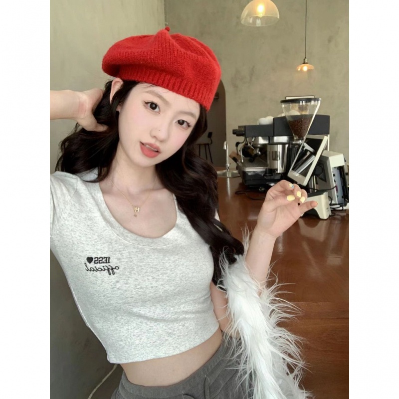 Áo baby tee Áo Thun Áo croptop Ngắn Tay Cổ Tròn Ôm Dáng Thời Trang Mùa Hè Cho Nữ