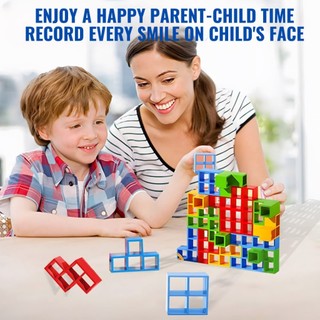 3D PUZZLE STACK BLOCKS TETRA TOWER BALANCE GAME RUSSIAN BUILDING BRICKS STACKING BLOCKS ASSEMBLY FAMILY PARTY BOARD TOYS KIDS