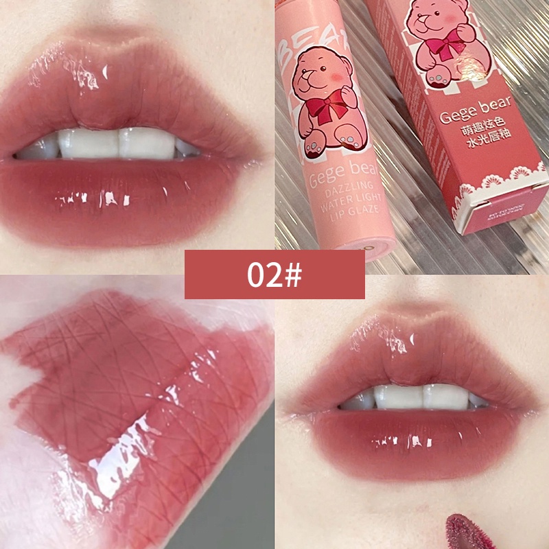 Yrshop Son Kem Hiệu Ứng Gương Dễ Thương Vui Nhộn Không Thấm Nước Không Dễ Phai Màu Trang Điểm Tự Nhiên Cho Người Mới Bắt Đầu Ge bear Màu Sắc