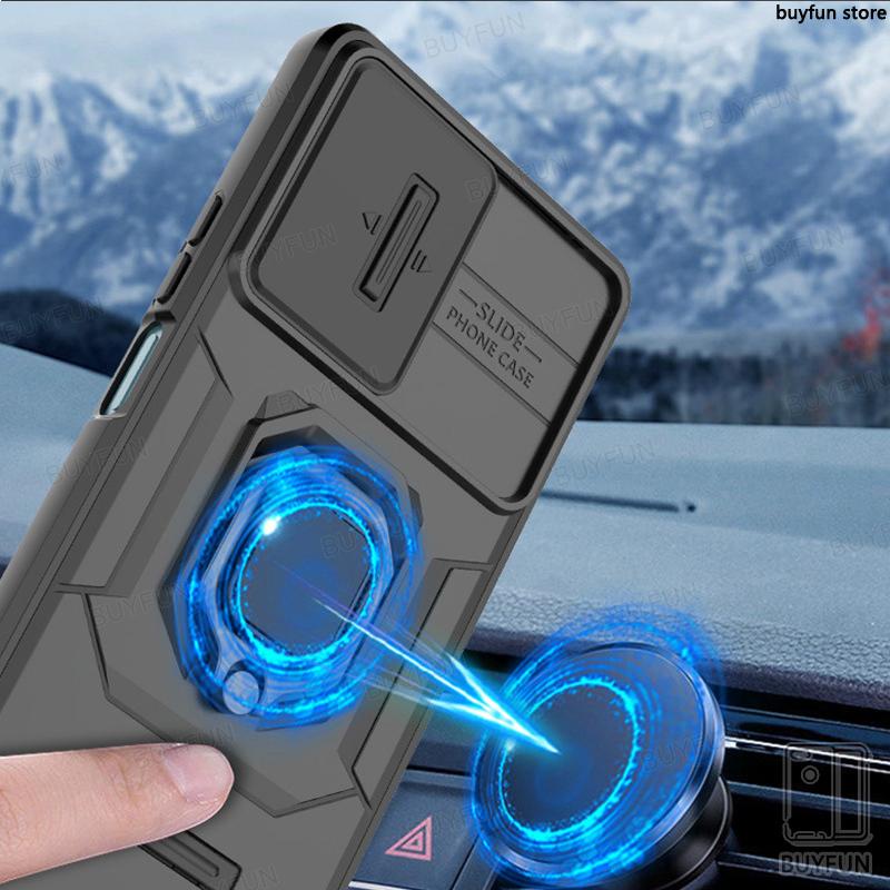 For Xiaomi Redmi Note 12 Turbo Note12 Pro Plus 12S 5G 4G Shockproof Phone Case Ring Armor Magnetic Holder Stand Camera Protection Lens Cover