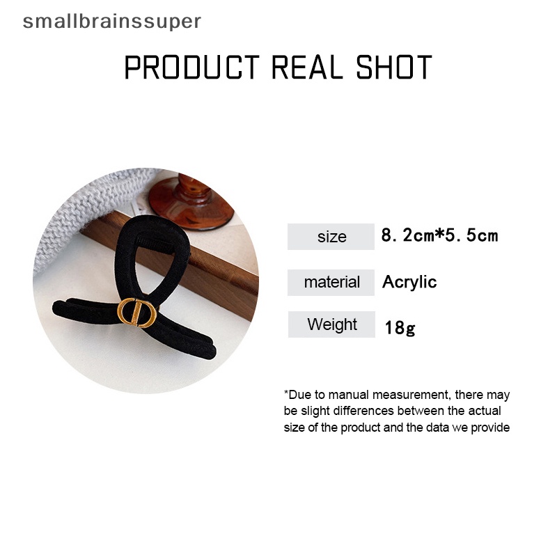 Smallbrainssuper Kẹp Tóc Hình Cá Mập Đen Bằng Nhung Thời Trang Thu Đông Cho Nữ sbs