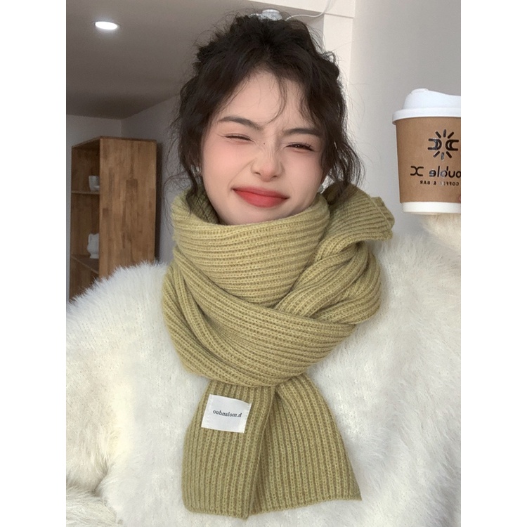 Khăn Choàng Len Màu Cà Phê Ngắn Phong Cách Hàn Quốc Thời Trang Mùa Đông Mới 2023 Cho Nữ