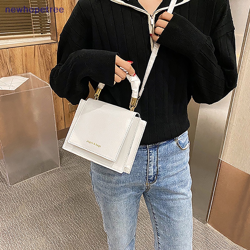 Túi Đeo Chéo Vai Bằng Da pu Màu Trơn Thời Trang Sành Điệu Cho Nữ