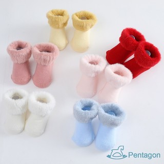 Vớ cotton Giả Lông Chồn Ấm Áp Cho Bé 0-1 Tuổi
