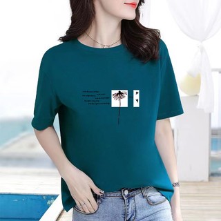 Áo Thun Nữ Cổ Tròn Tay Ngắn In Hình Thời Trang