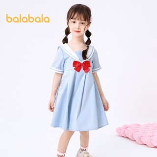balabala Đầm  Thắt Nơ Cổ Hải Quân Ngọt Ngào Mùa Hè Cho Bé Gái