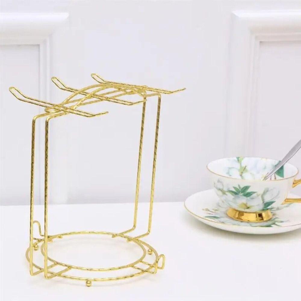 Giá Đỡ Trưng Bày Cốc / Tách Trà / Cà Phê Bằng Sắt Có Móc Treo Tiện Dụng Tiết Kiệm Không Gian