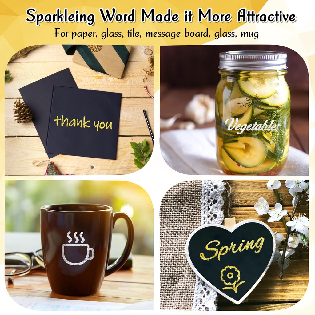 Bút Đánh Dấu acrylic Màu Vàng / Bạc / Bút Lông Đánh Dấu acrylic graffiti Nghệ Thuật / Bút Đánh Dấu Vĩnh Viễn Cho Gỗ / Kính / Kim Loại Nhanh Khô Dùng Trong Trường Học / Văn Phòng