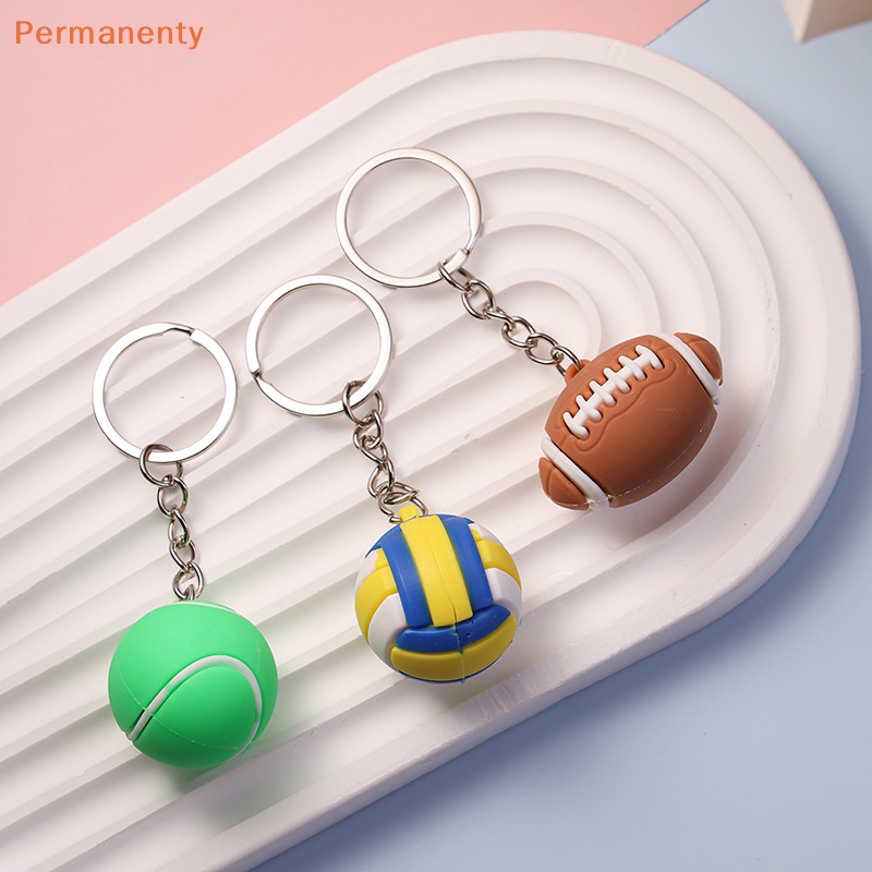 Móc Khóa pvc mini Hình Quả Bóng Chuyền / Bóng Đá / tennis / Bóng Đá Sáng Tạo