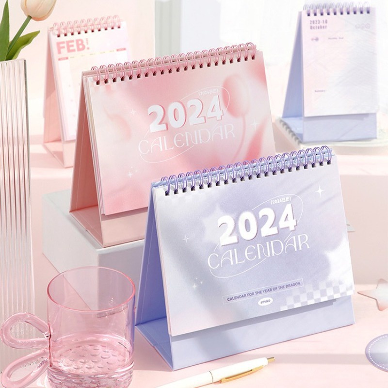Lịch Năm 2024 mini Để Bàn Họa Tiết Hoạt Hình Dễ Thương Bắt Mắt Giáng sinh quà phần thưởng đồ dùng học sinh Văn phòng phẩm
