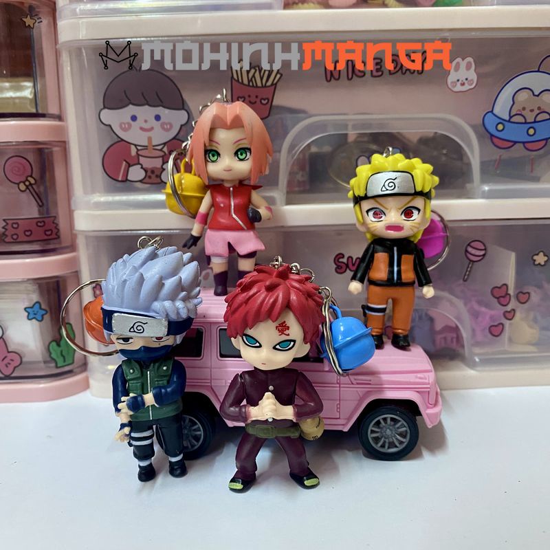 Móc khóa mô hình 12 nhân vật Naruto Kakashi Sasuke Itachi Gaara Sakura Minato Rock Lee Nara Shikamaru Hinata Boruto